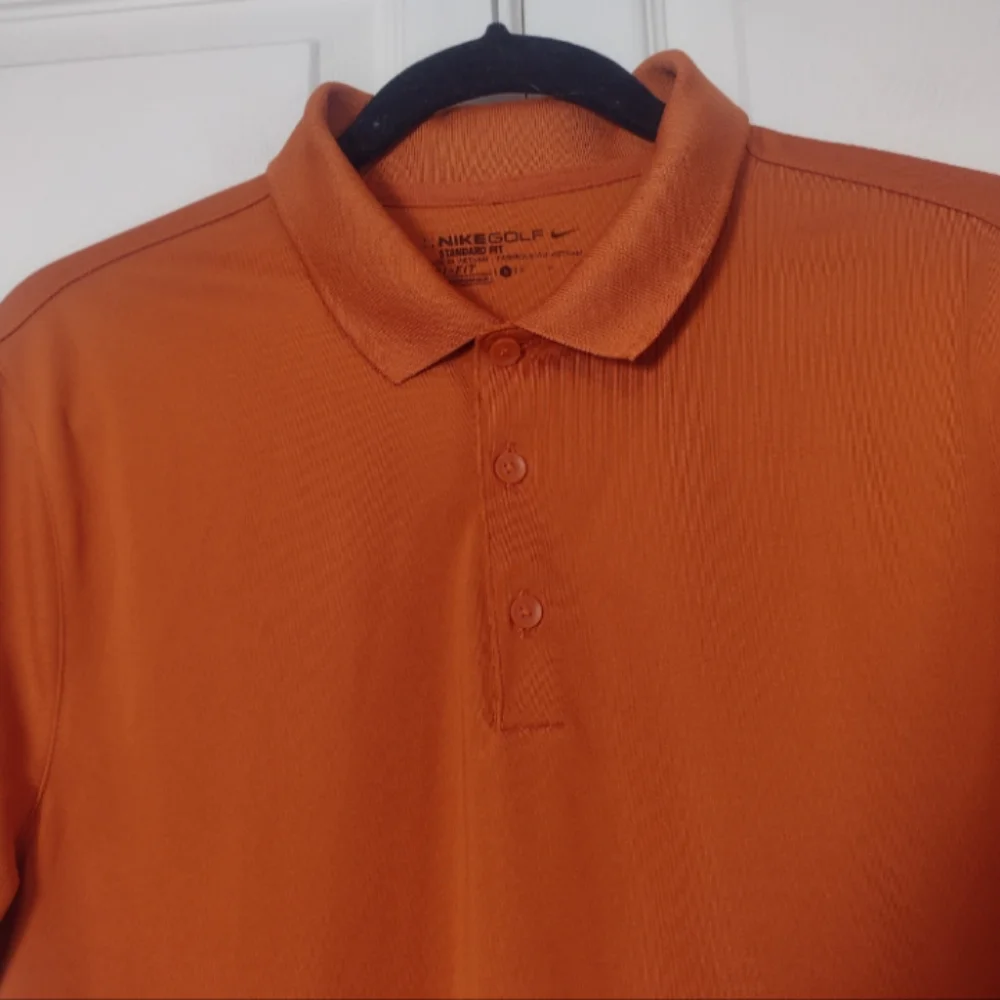 Nike Golf Men's Polo Shirt Dri-Fit Standard Fit Short Sleeve Orange Small